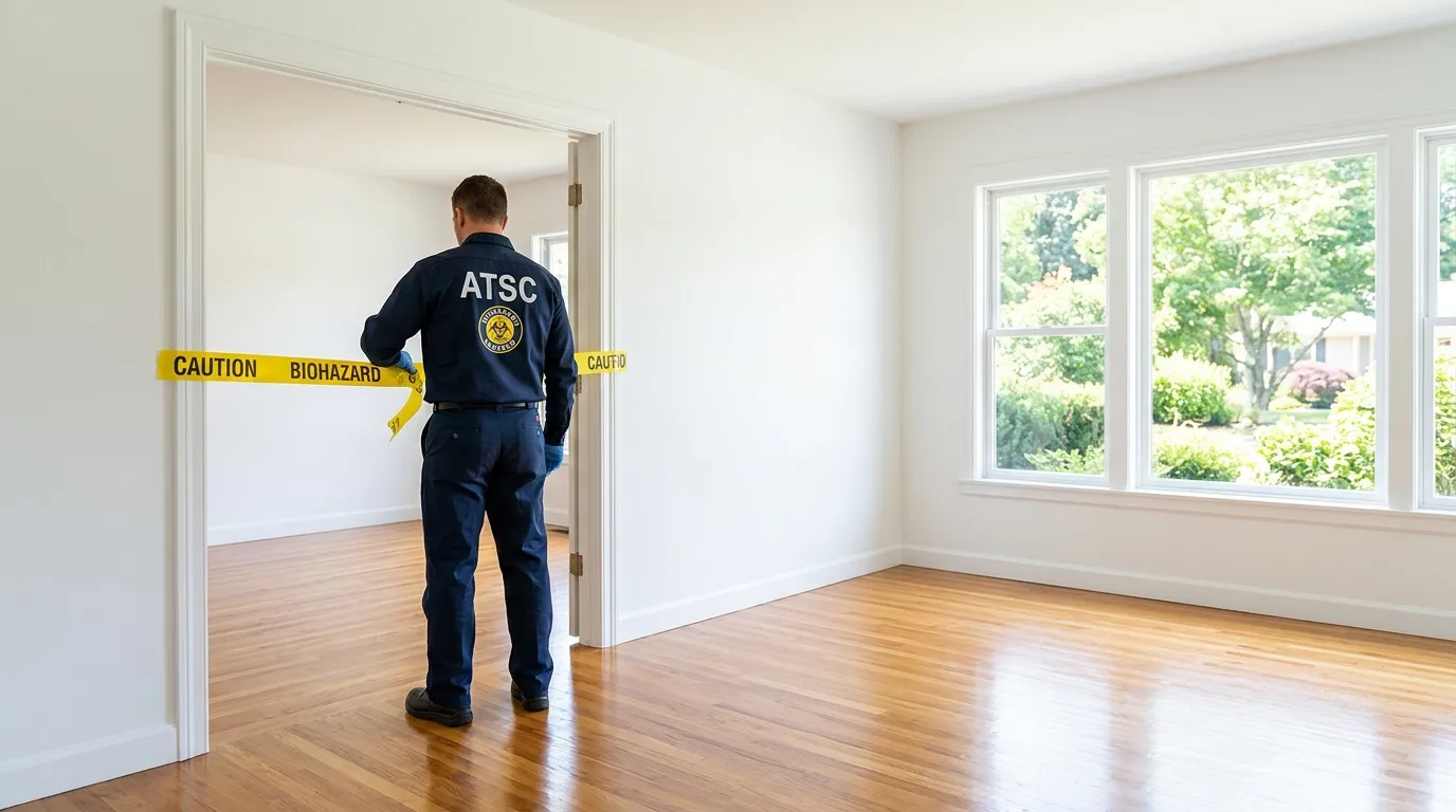 Certified biohazard cleanup crew performing Decomposition Cleanup in Galena Park